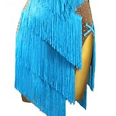 economico Abbigliamento balli latino-americani-Balli latino-americani Abito Con diamantini Nappa Per donna Da ragazza Prestazioni Addestramento Senza maniche Alto Elastene