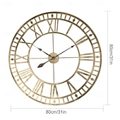 halpa Seinäkoristeet-ulkoseinäkello isot roomalaiset numerot design 3d koristeellinen seinäkello hiljainen kvartsikello iso seinäkello olohuone keittiöön ulkona maalaistalo eteinen pihalla parvella 40 60 cm