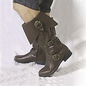 cheap Footwear-Retro Vintage Medieval Renaissance Shoes Flat Jazz Boots Ren Faire Pirate Viking Crusader Men&#039;s Celtic Pirate Halloween Carnival Masquerade LARP Ren Faire Adults Shoes