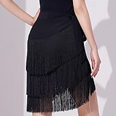 levne Latinské sukně-Latinské tance Standardní tance Sukně Potisk Třásně Čistá Barva Dámské Výkon Trénink Vysoký Polyester