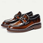 preiswerte Loafer aus hochwertigem Leder-Herren-Loafer aus hochwertigem Rindsleder mit glänzender Oberfläche und Kettendetail – formelle Abendschuhe für Business, Hochzeiten und besondere Anlässe
