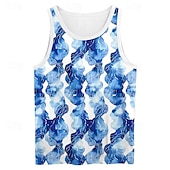abordables Translation-Homme Graphic Vaporisateur Débardeur Top T-shirt sans manches pour hommes Sans Manches T-shirt 3D effet Col Ras du Cou Chemise Vacances Mode Style complexe Sport extérieur Casual Gymnastique Bleu Roi