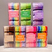abordables Élastiques et nœuds pour cheveux-Accessoires Cheveux Enfants Fille Couleur unie Anneau porte-serviettes noir [32 pièces] Anneau porte-serviettes jaune [32 pièces] Anneau porte-serviettes violet [32 pièces]