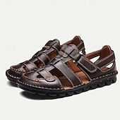 preiswerte Kleidungs-Sandalen-Herren-Fischersandalen aus hochwertigem Leder mit verstellbaren Riemen und rutschfester Sohle – perfekt für Sommerwanderungen und die Freizeit
