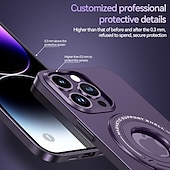 Недорогие Чехлы для iPhone-телефон Кейс для Назначение Айфон 15 Про Макс Плюс iPhone 14 13 12 Pro Max Plus Кейс на заднюю панель со стендом Поддержка беспроводной зарядки Защита от удара ПК Металл