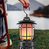 cheap Flashlights &amp; Camping Lights-LED Outdoor Camping Lantern Rechargeable LED USB Tourist Hook Torch Retro Style Rechargeable LED Camping Lamp for Outdoor Tent Night Light Emergency Lantern