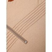 preiswerte Basic-T-Shirts-Herren T-Shirt Langarm Stehkragen Frühling &amp; Herbst Farbblock Mode Designer Basic Urlaub Straße Ausgehen Schwarz Marinenblau Braun Top T-Shirt für Herren