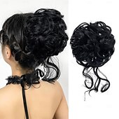 abordables Chignons-chignons cheveux chignon cheveux synthétiques pièce de cheveux extension de cheveux ondulés boucle rebondissante fête quotidien usage quotidien noir naturel # 1b