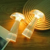 お買い得  テーブルランプ-6インチキノコテーブルランプクリスタルダイヤモンドランプベッドサイド寝室用ホームルーム装飾雰囲気ボタン電池式