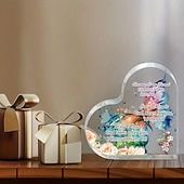 economico Statue-Placca a cuore in acrilico Regali cristiani per donne uomini Fede Natale Fermacarte in acrilico Regali religiosi di ispirazione Decorazioni per la casa Decorazioni per la camera Decorazioni per la