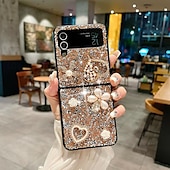 Χαμηλού Κόστους Samsung Θήκη-τηλέφωνο tok Για Samsung Galaxy Z Flip 7 Z Flip 6 Z Flip 5 Z Flip 4 Z Flip 3 για γυναίκες κορίτσι Bling Glitter Shiny Ανθεκτική σε πτώσεις Καρδιά TPU