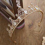 abordables Accessoires de coiffure-Couronne pour enfants, couvre-chef pour filles, bandeau en cristal, accessoires de mariage, spectacle d&#039;anniversaire pour enfants