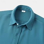economico camicia da uomo con bottoni-Per uomo Camicia Camicia Estiva Camicia casual Camicia da Spiaggia Camicia con Bottoni Bianco Verde chiaro Blu marino Blu Viola Manica Corta Semplice Bavero Vacanza Camicia hawaiana Tasca