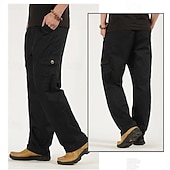 economico Pantaloni cargo-Per uomo Pantaloni cargo Pantaloni militari Tasche Liscio Comfort Traspirante Esterno Giornaliero Per uscire Di tendenza Informale Giallo dell'esercito Nero