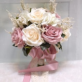 abordables Articles de fête-Ange éternel 958, tissu en soie rétro frais pour l&#039;extérieur, fleurs à main, fournitures de mariage pour les mariés