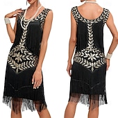 economico Vestiti-Anni Ruggenti Anni 1920 Abito da vacanza Abito Flapper Vestito Mascherata Il grande Gatsby Gentildonna Invitato al matrimonio Paillettes Frangia con nappe Per donna Halloween Carnevale Mascherata