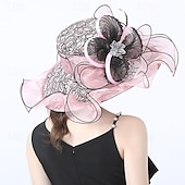 preiswerte Fascinators &amp; Hüte-Elegant Retro Vintage Derby Kopfschmuck Hut Kirchenhut Dame Edelfrau Kostüm Damen Valentinstag Derby Hochzeitsfeier Ascot Erwachsene Hut Frühling &amp; Sommer