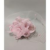 billige Coiffer-fascinators Hodeplagg Nett slørhatt Bryllup Damenes dag Med Kasket Blomster Hodeplagg Hodeplagg