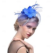 levne Svatební čelenka-Fascinátory Klobouky Doplňky do vlasů Organza 30. léta Cylindr Závojový klobouk Dostih koktejl Elegantní Vinobraní S Peří Mašličky Přílba Pokrývky Hlavy