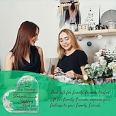 economico Statue-placca cuore acrilico regali di amici per le donne amicizia bestie regali per la donna miglior regalo di fiori di girasole regalo non biologico per la sorella regalo di compleanno di natale regalo di