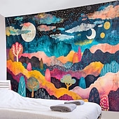 Χαμηλού Κόστους ταπετσαρίες τέχνης-αισθητική πολύχρωμη κρεμαστή ταπετσαρία στο βουνό τέχνη τοίχου μεγάλη ταπετσαρία τοιχογραφία διακόσμηση φωτογραφία σκηνικό κουβέρτα κουρτίνα σπίτι υπνοδωμάτιο διακόσμηση σαλονιού