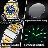 economico Orologi al quarzo-Il nuovo orologio da business da uomo del marchio Olevs orologio classico verde fantasma d&#039;acqua visualizzazione del calendario settimana orologio al quarzo impermeabile moda sportiva