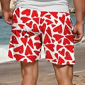 economico Stampa Geometrica-Per uomo Cuore Costumi da bagno Pantaloncini da mare Pantaloncini da Surf Misura del girovita medio Vacanza Hawaiano Stile Resort Vacanza Ferie Spiaggia Coulisse con fodera in rete Elastico in vita