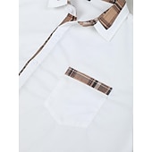 preiswerte Herrenhemd zum Knöpfen-Herren Hemd Sommerhemd Freizeithemd Knopfhemd Schwarz Weiß Rosa Marineblau Langarm Farbblock Revers Urlaub Täglich Fronttasche Bekleidung Mode Lässig Bequem