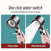 economico Gadget bagno-Soffione doccia portatile pressurizzato nero da 1 pezzo, soffione doccia con uscita acqua regolabile in 3 modalità, soffione doccia massaggiante rotondo, hardware per il bagno, accessori per il bagno