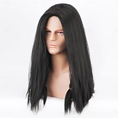 abordables Perruques de personnages de films-Perruques de cosplay Noir Bouclé Cheveux synthétiques Long Perruques Homme Perruques Pour la fête