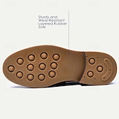 preiswerte Loafer aus hochwertigem Leder-Herren-Loafer aus hochwertigem Rindsleder mit glänzender Oberfläche und Kettendetail – formelle Abendschuhe für Business, Hochzeiten und besondere Anlässe