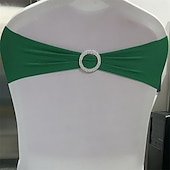 tanie Ślub Pana i Pani-50 sztuk dekoracje na krzesła weselne elastyczne kokardy i szarfy na krzesła na imprezę ceremonia recepcja bankiet elastan pokrowce na krzesła pokrowce na narzuty