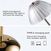 preiswerte Tischlampen-Kristall-Tischlampe, modern, minimalistisch, Touch, 3-farbig, stufenlose Dimmung, wiederaufladbar über USB, mit weichem Licht und langlebigem Akku