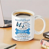 cheap Mugs &amp; Cups-Cofee Mug ,To My Dear Daughter-In-Law 3D Print Mug,Ceramic Funny Coffee Mug White 1.2oz/330ml