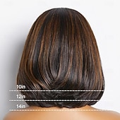 economico Parrucche lace front capelli veri-Parrucca bob 13x4 parrucche anteriori del merletto dei capelli umani per le donne nere pizzo marrone biondo highlight parrucche pre pizzicate parrucche di densità del 200% capelli umani onda del