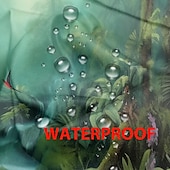 preiswerte Wasserdichte Vorhänge-Wasserdichter Outdoor Vorhang Außenvorhang für Privatsphäre, Außenjalousien, verschiebbare Terrassenvorhangvorhänge, Pergolavorhänge mit Öse, 3D-Waldlandschaft für Pavillon, Balkon, Veranda, Party