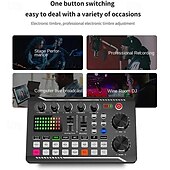 economico Microfoni-attrezzatura dj microfono scheda audio console studio kit scheda audio cavo telefono miscelazione computer mixer vocale dal vivo scheda audio f998