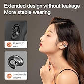 ieftine Căști Wireless-Căști pentru conducție osoasă fără durere Bluetooth 5.3 căști wireless impermeabile pentru sport cu microfon clip pentru ureche