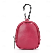お買い得  メンズバッグ-男性用 女性用 ウォレット 小銭入れ 牛革 クリスマス バレンタイン ジッパー ライトウェイト 耐久 純色 ライトブラウン ダークブラウン ブラック