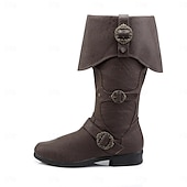 cheap Footwear-Retro Vintage Medieval Renaissance Shoes Flat Jazz Boots Ren Faire Pirate Viking Crusader Men&#039;s Celtic Pirate Halloween Carnival Masquerade LARP Ren Faire Adults Shoes