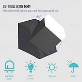 cheap Outdoor Wall Lights-Led Wall Lamp，Aluminum Double Head Outdoor 6W 12W Adjustable Angle Outdoor Waterproof，Eye Protection Suitable For Outdoor Wall Garden Courtyard Garage Hull,Warm White/Ray IP54 85-265V