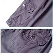 baratos Clássico-Homens Bermuda Cargo Calção Shorts de trabalho Com Cordão Cintura elástica Bolso multi Tecido Vestível Curto Ao ar livre Diário Para Noite Moda Clássico Preto Amarelo
