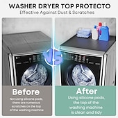Недорогие органайзер для ванной-Чехлы для стиральной и сушильной машины сверху, силиконовый защитный коврик для сушилки, нескользящий водонепроницаемый чехол для стиральной машины, защита верхней загрузки для стирки и кухни