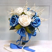 abordables Articles de fête-Ange éternel 958, tissu en soie rétro frais pour l&#039;extérieur, fleurs à main, fournitures de mariage pour les mariés