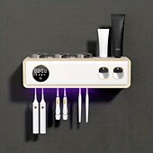 お買い得  パーソナルケア・エレクトロニクス-歯ブラシ消毒剤 - 歯ブラシ消毒剤とホルダー - 歯ブラシスロット 6 個 &amp; タイミング機能 - コードレス壁掛け歯ブラシ滅菌器浴室用歯ブラシクリーナー
