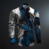 economico Modello 3D-Per uomo 3D Print Camicia con bottoni Camicie stampate Manica lunga Sottoculturale Da mare Feste Strada Primavera estate Collo ripiegabile Stampa Bottone giù Rosso Blu Viola Verde