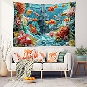 cheap Ocean Beach Tapestry-Undersea Landscape Hanging Tapestry Wall Art Large Tapestry Mural Decor Photograph Backdrop Blanket Curtain Home Bedroom Living Room Decoration