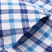 preiswerte Bügelfreie Herrenhemden-Herren Kleidhemd Kariertes Hemd Kragenhemd Knopfhemd Karo Hochzeit Lässig Weiß Rote Blau Orange Kurzarm Umlegekragen Sommer Frühling Bekleidung