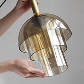 halpa Saarivalot-riippuvalaisin led kattoriippuva valaisin 18/28cm savunharmaa varjostin lasi maalaismainen riippuvalaisin yksittäinen retro vintage kattokruunu keittiö saarelle kylpyhuone ravintolan sisäänkäynti