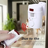 cheap Burglar Alarm Systems-Smart Home Security KitWireless Infrared Security Alarm 105DB Alarm BatteryPoweredw/ 2 Remotes